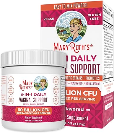 MaryRuth's 3-in-1 Probiotics for Women | Clinically Tested | Vaginal Probiotics for Digestive Health & Hormonal Support | Womens Probiotic Powder | Gut Health | 50 Billion CFU | Allergen Free | 0.5 oz