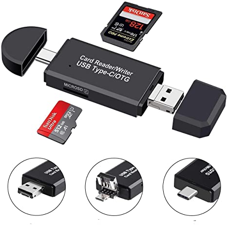 SD Card Reader,USB Type C Micro USB SD Card Reader USB 2.0 Adapter Memory Card Reader for MMC, SDXC,SDHC,SD,RS-MMC, Micro SD, Micro SDXC,Micro SDHC Card for Android Smartphone, MacBook and PC Laptop