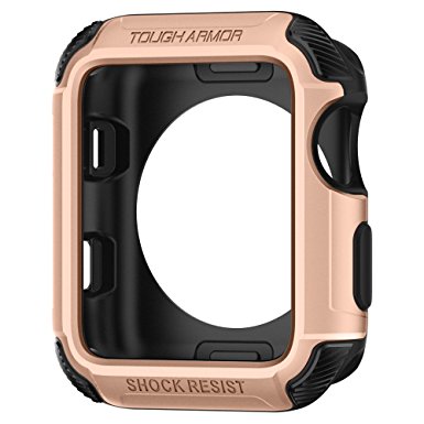 Spigen Tough Armor [2nd Generation] Apple Watch Case 38mm with Extreme Heavy Duty Protection and No Built in Screen Protector for Apple Watch Series 3 / Series 2 / Nike  Sport Edition - Blush Gold