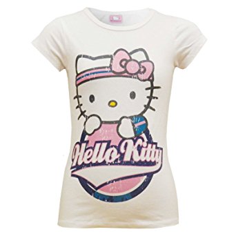 Kids Girls Official HELLO KITTY Stylish 100% Cotton Trendy T Shirt Top 3-10 Year