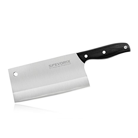 SPEVORIX 7 Inch Stainless Steel Chinese Chefs Knife Vegetable Meat Cleaver Multipurpose Use for Home Kitchen or Restaurant with Gift Box