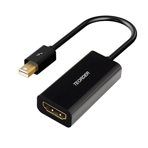 Teorder Mini DisplayPort to HDMI Adapter Gold Plated (Thunderbolt) Support Audio Video Full HD 1920x1080p for Apple ,MacBook Pro, Microsoft Surface Pro, LenovoX1, DellXPS
