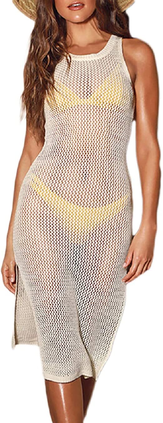 Bsubseach Crochet Cover Ups for Swimwear Women Knit Beach Cover Up Dress Summer Beachwear