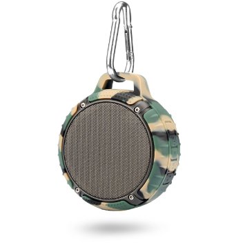 1byone Outdoor / Shower Portable Bluetooth 4.0 Speaker with Enhanced Bass, IPX6 Waterproof & Built-in Mic, Camouflage