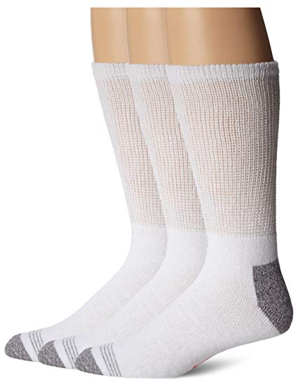 Dockers Men's 3 Pack Cushion Comfort Non Binding Basic Cotton Crew Socks