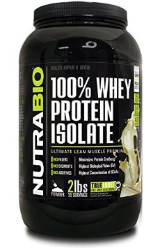 NutraBio 100% Whey Protein Isolate - 2 pounds Vanilla - NO Soy, NO Whey Concentrate, NO Amino Acid Spiking just 100% Pure WPI.