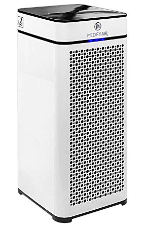 Medify MA-40 Medical Grade True HEPA (H13 99.97%) Air Purifier That Easily Covers 800 Sq. Ft. | 330 CADR | Particle Sensor, Modern Design, Touch Panel - White