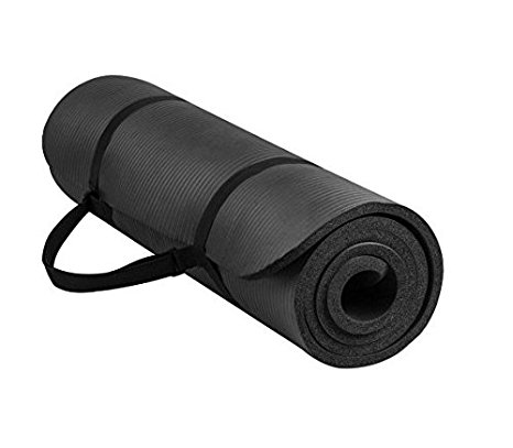 BalanceFrom Go Yoga All Purpose Anti-Tear Exercise Yoga Mat with Carrying Strap, Black