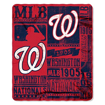 The Northwest Company MLB Men,Unisex-Adult,Women MLB Strength Printed Fleece Throw, 50-inch by 60-inch