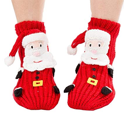 Coxeer Christmas Socks 3d Animal Non-slip Household Floor Socks Winter Slipper for Women