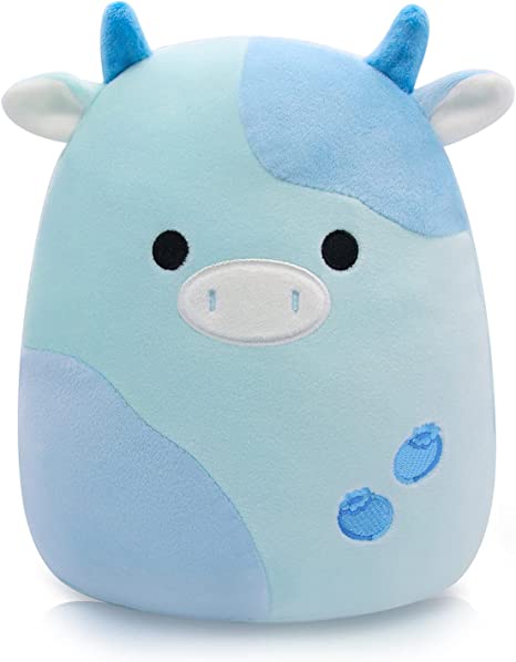 Blueberry Cow Stuffed Animal Cow Plush Pillows Toys, 9” Kawaii Blueberry Cow Plushie Blue Stuffed Cow Plush Toy, 3D Cute Soft Blueberry Cow pillow for Christmas Birthday Kids Gifts Home Car Decoration