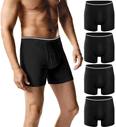 BESTENA 4 Pack Men's Boxer Briefs, Cotton No Ride-up Breathable Tagless Trunk Mens Underwear