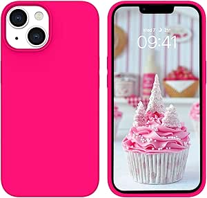 BENTOBEN for iPhone 14 Plus Case, iPhone 14 Plus Silicone Phone Case Compatible with Magsafe, Slim Fit Liquid Soft Silicone Gel Rubber Anti-Scratch Shockproof Cover for iPhone 14 Plus 6.7", Hot Pink