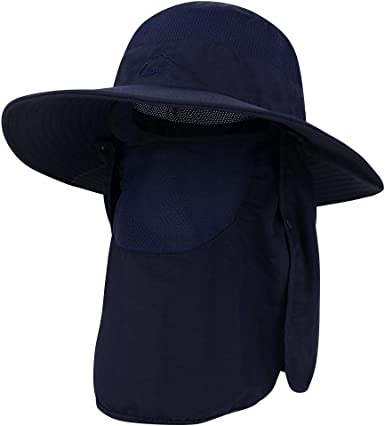 Men/Womens Foldable Flap Cover UPF 50  UV Protective Wide Brim Bucket Sun Hat