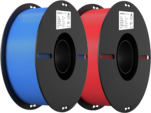 Creality PLA Filament 1.75mm PLA 3D Printer Filament, 2kg Cardboard Spool (4.4lbs), Dimensional Accuracy  /- 0.02mm, Fit Most FDM Printer (Red & Blue 2-Pack)