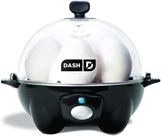 DASH black Rapid 6 Capacity Electric Cooker for Hard Boiled, Poached, Scrambled Eggs, or Omelets with Auto Shut Off Feature, One Size