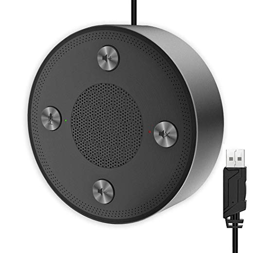 USB Microphone Speakers, CMTECK ZM330 Speakerphone - Omnidirectional Desktop Computer Conference Mic with 360º Voice Pickup, Mute Function for Streaming, VoIP Calls,Skype,Interviews,Chatting, compatib