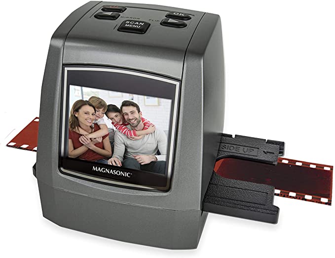 Magnasonic All-In-One High Resolution 22MP Film Scanner, Converts 35mm/126KPK/110/Super 8 Films, Slides, Negatives into Digital Photos, Vibrant 2.4" LCD Screen, Impressive 128MB Built-In Memory