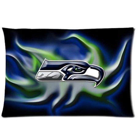 Custom Seattle Seahawks Pattern 05 Pillowcase Cushion Cover Design Standard Size 20X30 Two Sides