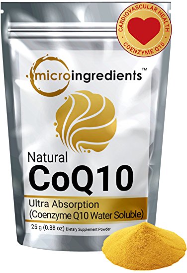 Micro Ingredients Ultra High Absorption Natural CoQ10 Powder (700 mg) Water Soluble, 25 grams