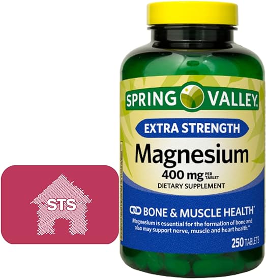 Spring Valley Magnesium 400 Mg, 250 Tablets   STS Sticker.