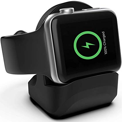 Compatible with Apple Watch Stand with Night Stand Mode for 44mm / 42mm / 40mm / 38mm / Series 4 / 3 / 2 / 1- Black