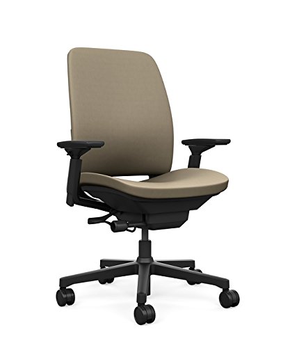 Steelcase Amia Task Chair: Black Frame/Base - 4 Way Adjustable Arms - Standard Carpet Casters