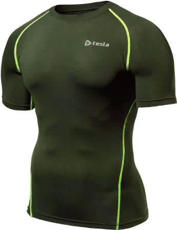 Tesla Mens Cool Dry Compression Baselayer Short Sleeve T Shirts R13