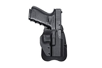 Ultimate Arms Gear Stealth Black Glock 17 19 22 23 25 26 27 28 31 32 Righty Open Top Quickdraw Concealed Paddle Holster over Belt Pants For Pistols Guns with or without Weaver Picatinny Rail