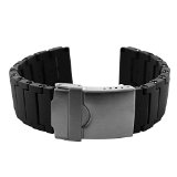 Replacement Black Polyurethane Link Bracelet Band 22mm for Luminox 3000 and 3900 Series Watches
