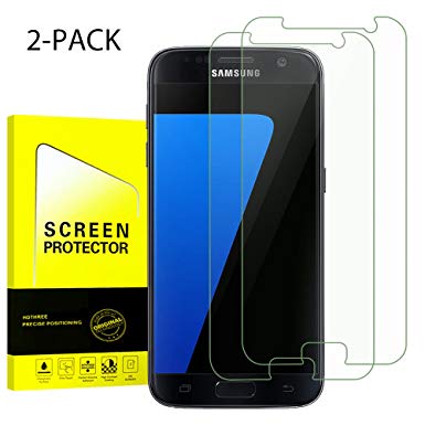 2-Pack Samsung Galaxy S7 Clear Tempered Glass Screen Protector [Anti-Bubble][9H Hardness] Screen Protector Screen Protector Compatible Samsung Galaxy S7