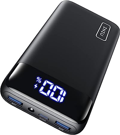 INIU Portable Charger, 22.5W PD3.0 QC4.0 Fast Charging LED Display 20000mAh Power Bank, 3 Outputs Flashlight USB C Phone Battery Pack