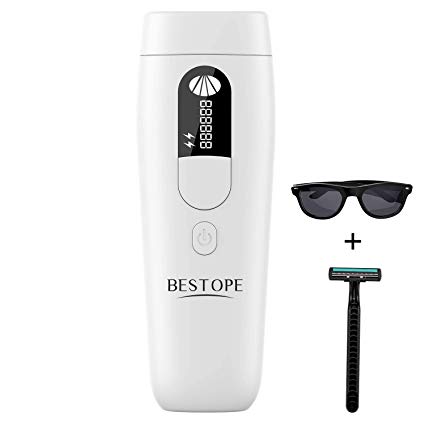 Laser HairRemoval Women,BESTOPE Ipl Hair Removal Permanent Painless UPGRADE to 500,000 Flashes and IPL Epilator Device Cooling Gel is not Required Anti-Allergy （White）