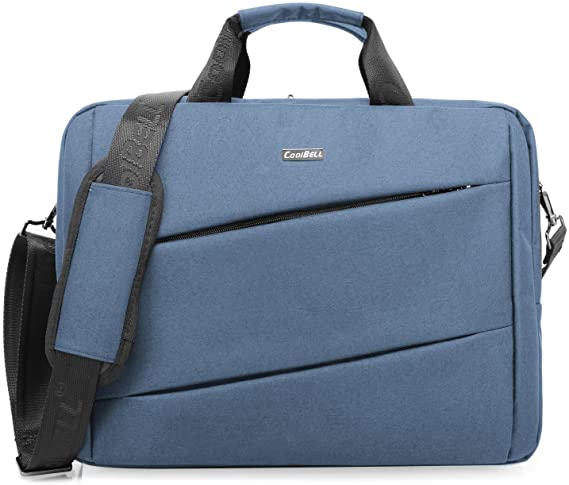 CoolBell(TM) 15.6 inch Nylon Unisex Laptop Shoulder Bag Handbag Carrying Messenger Bag for 15-15.6 Inch Laptop/Notebook / MacBook with Shoulder Strap Handle and Pockets,Navy Blue