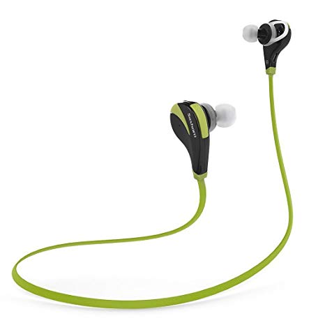 Bluetooth Headphones, Saxhorn Wireless Headphones Sweat Proof Stereo Headset, Noise Cancellation Earbuds With Mic And Hands Free Calling for Sports/Running/Gym/Exercise (Green)