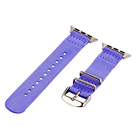 Clockwork Synergy - Watch Bands for Apple Watch (38mm Lavender Classic NATO SS)