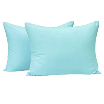 NTBAY Toddler Pillowcases Set, 2 Pcs Zipper Closure Travel Pillow Covers, 100% Silky Soft Microfiber, 13 x 18, Aqua