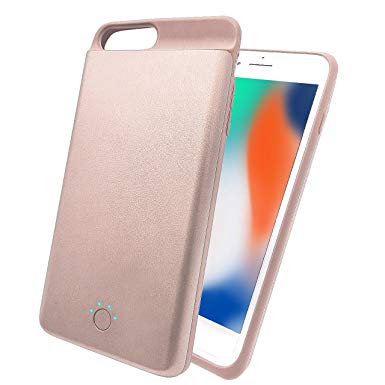 For iPhone 6/6s/7/8 Battery Case, 4.7 Inch 5000mAh Portable Charger Case, Protective Backup Charging Case for Apple Phones (Rose Gold)