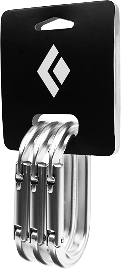 Black Diamond Equipment - Oval Keylock Carabiner - Polished - Pack of 3