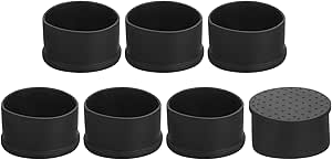 uxcell 7Pcs Chair Leg Caps, 50mm (2 Inch) Non-Marking PVC Chair Leg Tips Non-Slip Chair Leg Floor Protectors Round Table Covers End Caps for Furniture, Black