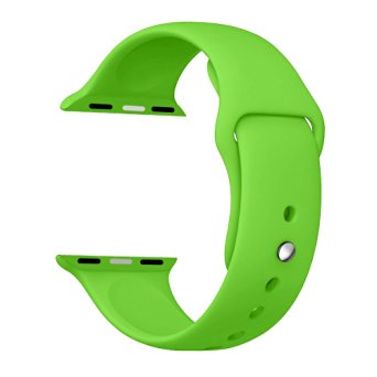 Apple Watch Band, UMTele Soft Silicone Replacement Sport Strap for iWatch Apple Watch & Sport & Edition 42mm Green