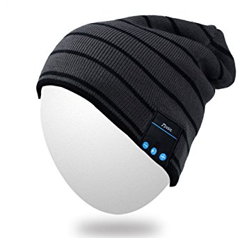 Qshell Winter Comfy Bluetooth Beanie Washable Hat w/Basic Knit Music Cap with Speakers & Mic Hands Free Wireless Bluetooth Headphones Headsets for Running Skiing Skating Hiking,Christmas Gifts