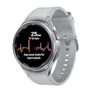 Samsung Galaxy Watch6 Classic Bluetooth (47mm, Silver, Compatible with Android only) | Introducing BP & ECG Features