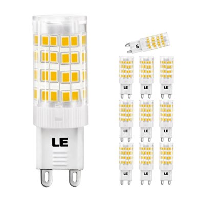 LE 5W G9 LED Bulbs, 30W Halogen Bulbs Equivalent, 360 Degree Beam Angle,340lm, Omni Directional, Warm White, 3000K, G9 Bulb, Corn Light Bulb, LED Light Bulbs, Pack of 10 Units