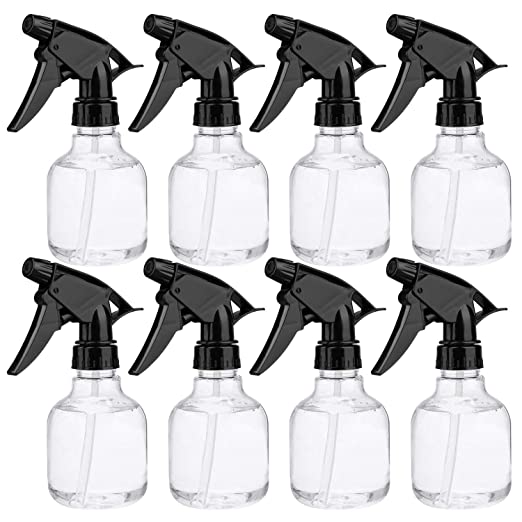 Plastic Spray Bottle,8 0z/250ml Spray Bottles for Cleaning Solutions,Hair,Oils Sprayer Water Squirt Bottle With Black Spray(8 pack)