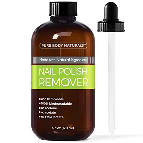 Nail Polish Remover 100 Natural - USDA Bio-certified Non-Toxic Acetone-Free Nail Polish Remover Effective UV Gel Nail Polish Remover Wont Dry Nails Moisturizes Cuticles Strengthens Weak Nails 4oz