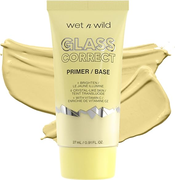 Wet n Wild Prime Focus Glass Skin Correct Primer Bright Crystal Finish, Green, 0.91 Fl Oz
