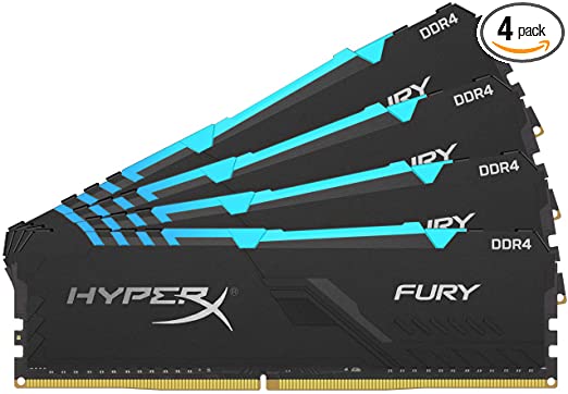 HyperX Fury 32GB 3600MHz DDR4 CL17 DIMM (Kit of 4) RGB XMP Desktop Memory HX436C17FB3AK4/32