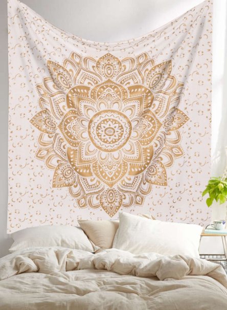 Exclusive "Golden Ombre Tapestry by Labhanhi" Ombre Bedding , Mandala Tapestry, Queen, Multi Color Indian Mandala Wall Art Hippie Wall Hanging Bohemian Bedspread