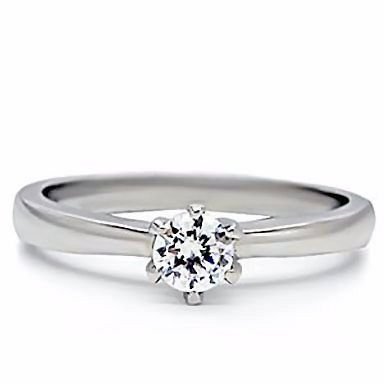 1000 Jewels Maylene: 0.5ct Brilliant Cut Russian Ice on Fire CZ Promise Friendship Ring 316 Steel, 3064